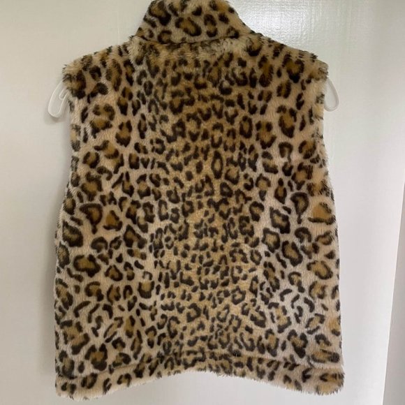 Faux Fur Leopard & Pink Vest Girls Size M (7/8) - Picture 2 of 9